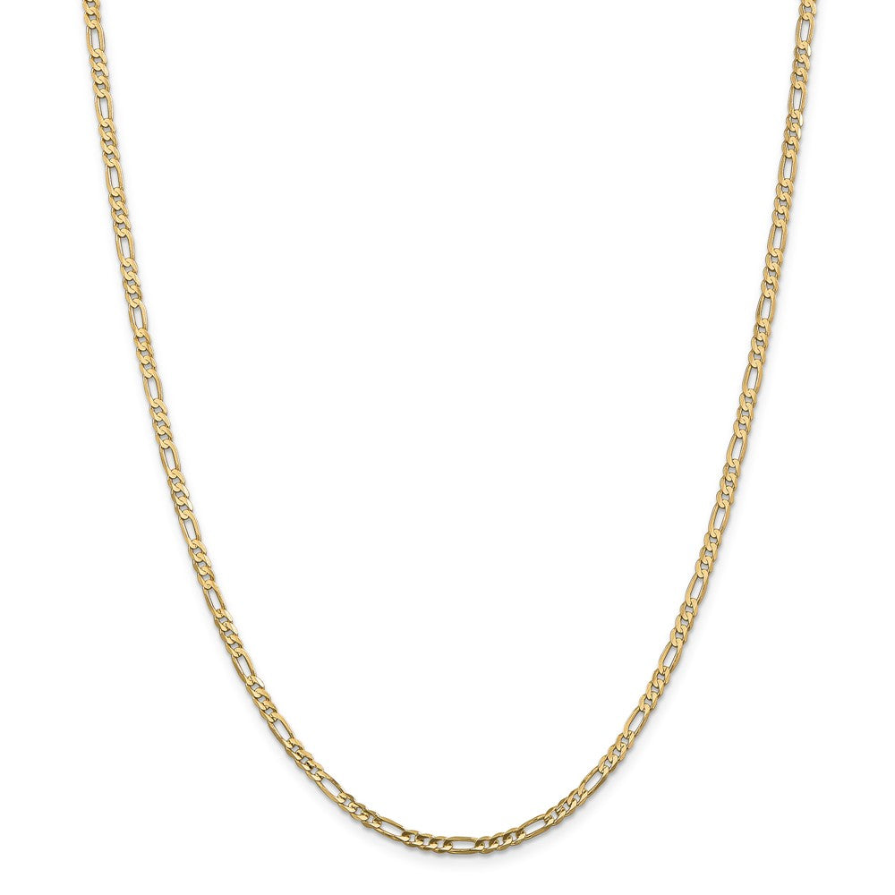 Alternate view of the 3mm 10k Yellow Gold Solid Diamond Cut Figaro Chain Necklace by The Black Bow Jewelry Co.