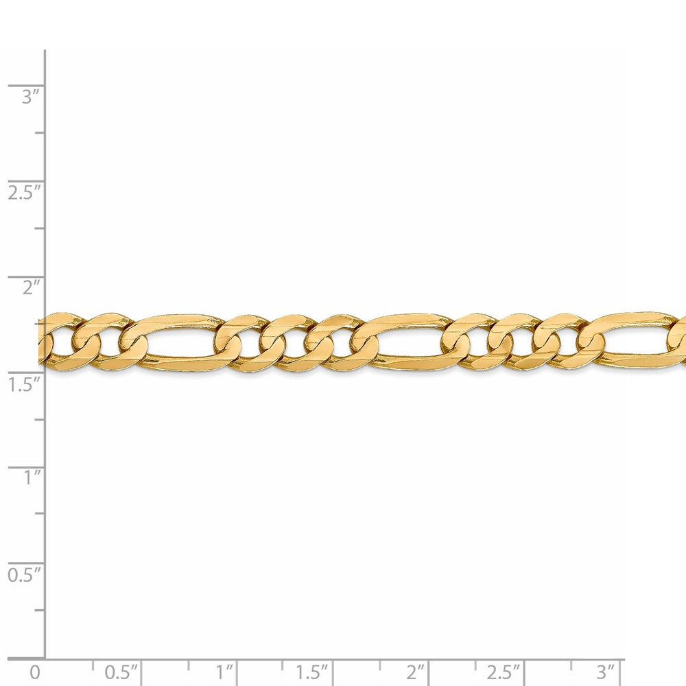 Alternate view of the Men&#39;s 7.5mm 10k Yellow Gold Solid Concave Figaro Chain Necklace by The Black Bow Jewelry Co.