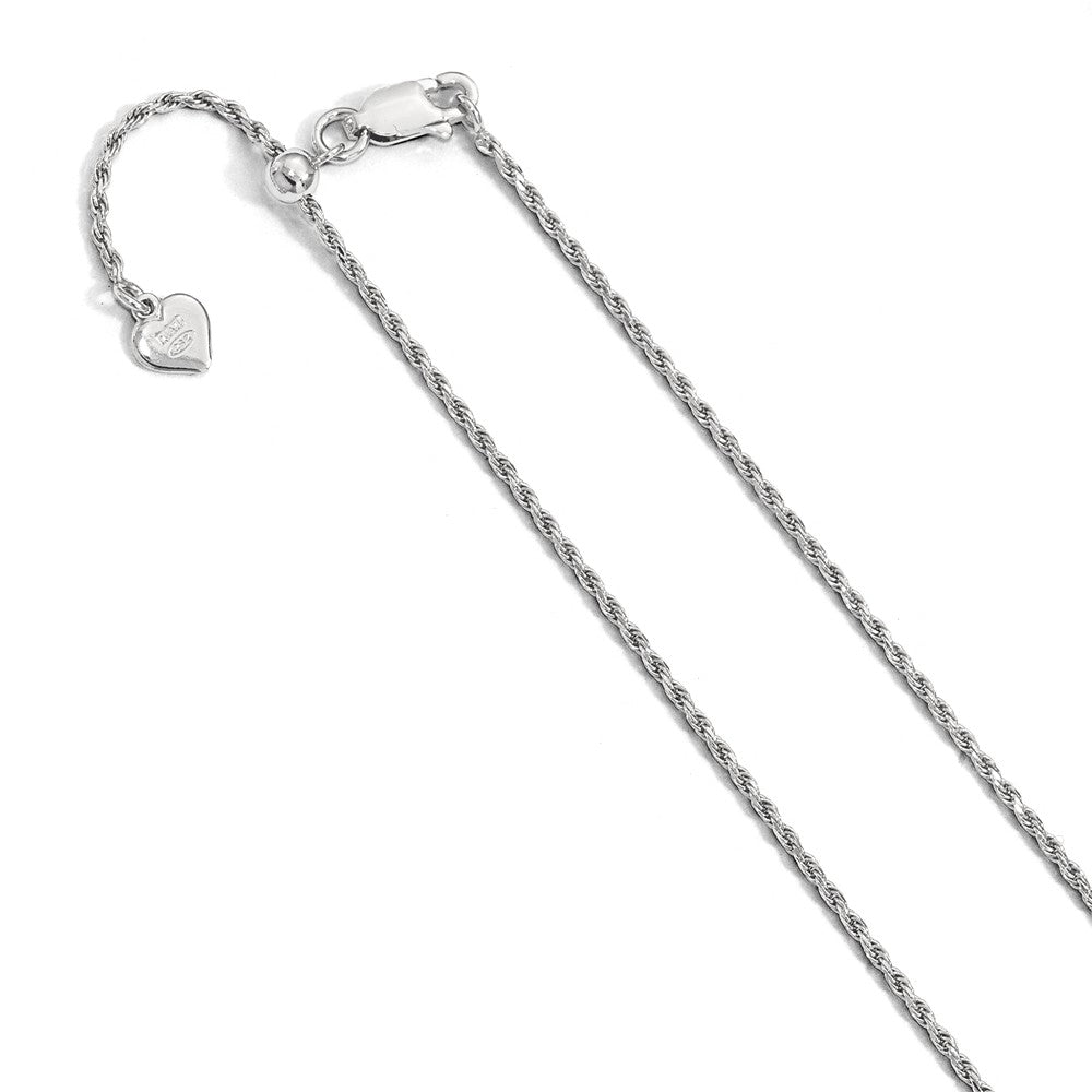 1.4mm Sterling Silver Adjustable Solid D/C Rope Chain Necklace