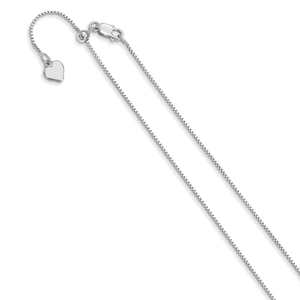 0.8mm Sterling Silver Adjustable Box Chain Necklace, Item C9402 by The Black Bow Jewelry Co.