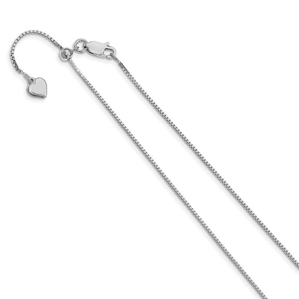 1mm Sterling Silver Adjustable Box Chain Necklace, Item C9403 by The Black Bow Jewelry Co.