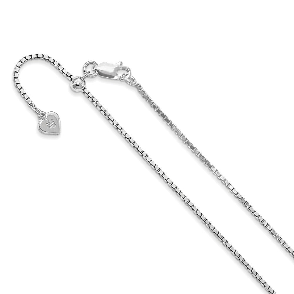 1.3mm Sterling Silver Adjustable Box Chain Necklace, Item C9405 by The Black Bow Jewelry Co.