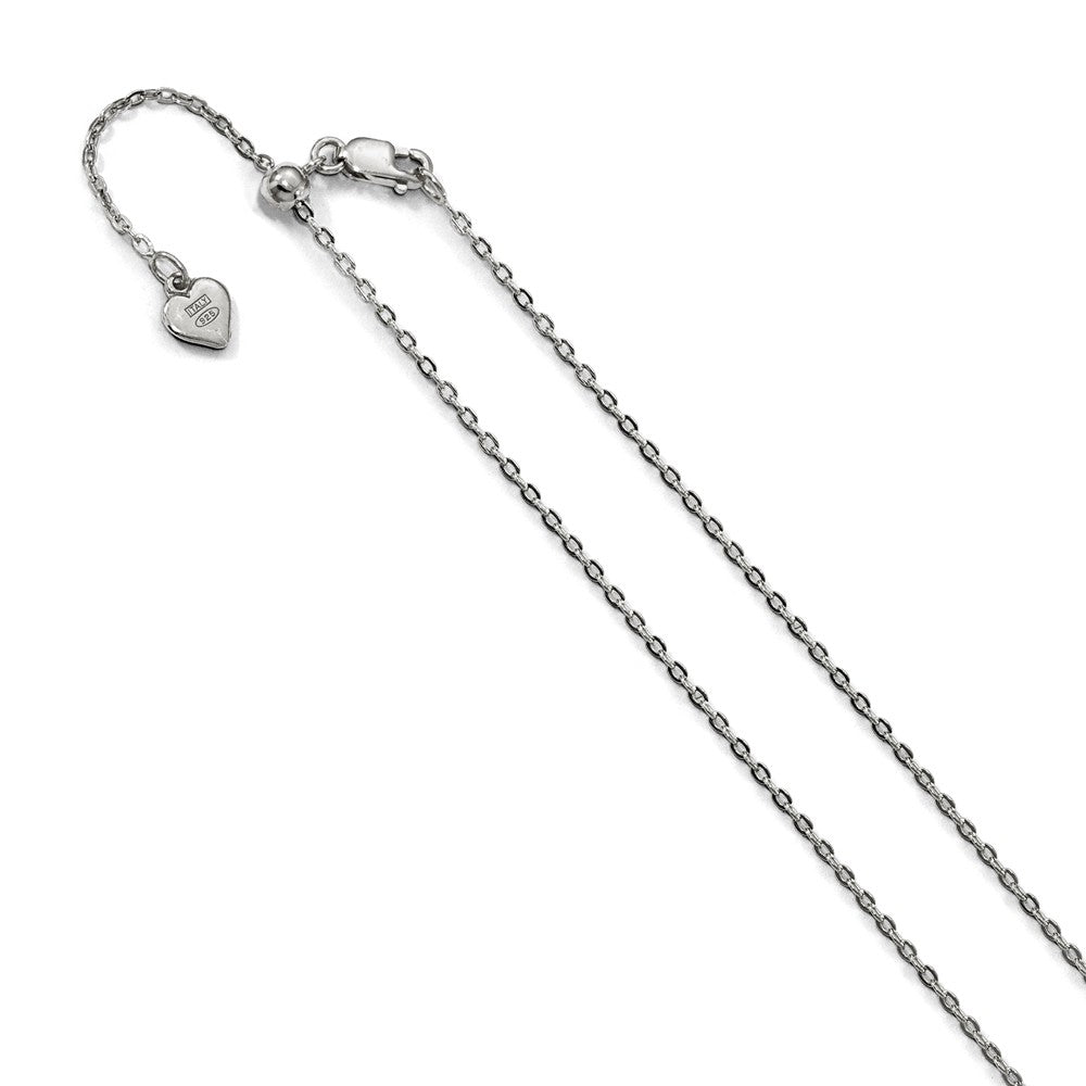 1.5mm Sterling Silver Adjustable Solid Cable Chain Necklace, Item C9406 by The Black Bow Jewelry Co.
