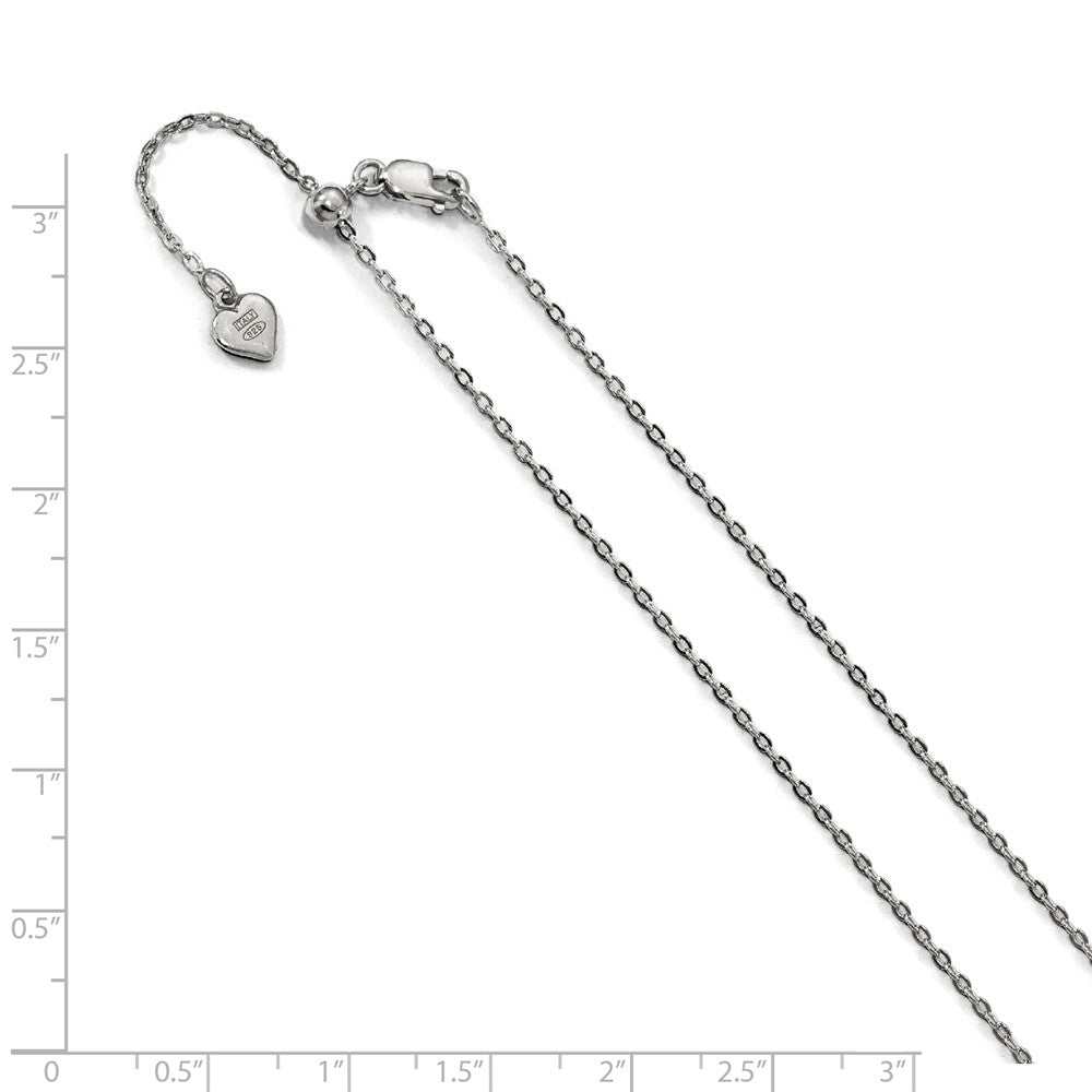 Alternate view of the 1.5mm Sterling Silver Adjustable Solid Cable Chain Necklace by The Black Bow Jewelry Co.