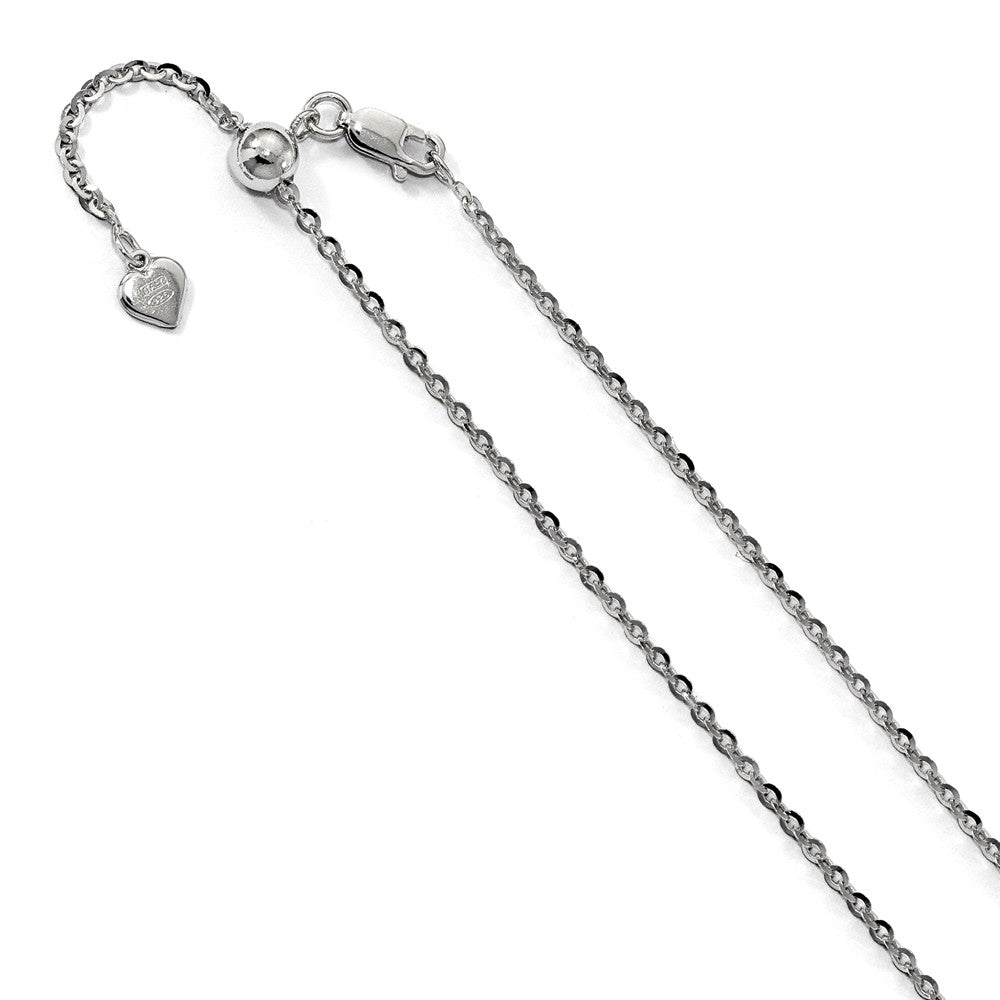 2mm Sterling Silver Adjustable Solid Cable Chain Necklace, Item C9407 by The Black Bow Jewelry Co.