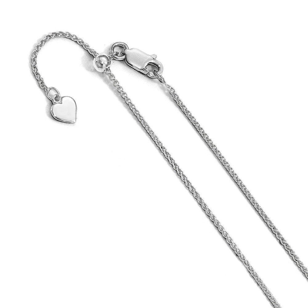 1.3mm Sterling Silver Adjustable D/C Wheat Chain Necklace, Item C9408 by The Black Bow Jewelry Co.