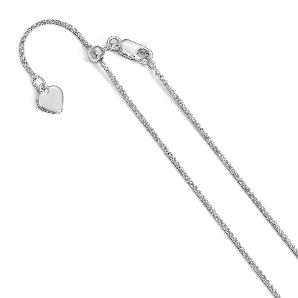 1mm Sterling Silver Adjustable Spiga Chain Necklace, Item C9409 by The Black Bow Jewelry Co.