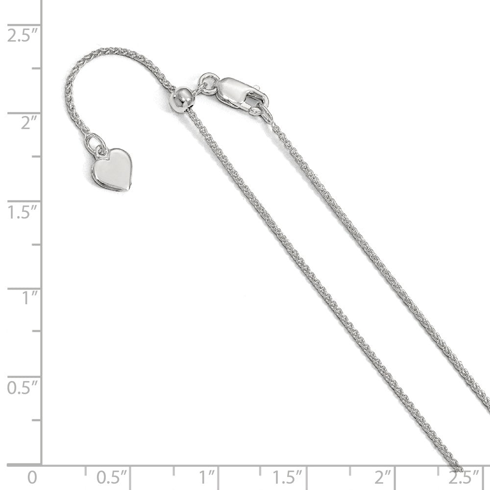 Alternate view of the 1mm Sterling Silver Adjustable Spiga Chain Necklace by The Black Bow Jewelry Co.