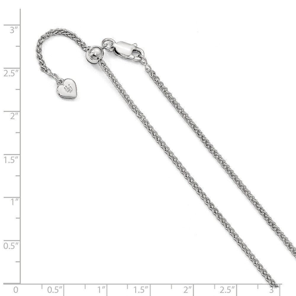 Alternate view of the 1.6mm Sterling Silver Adjustable Spiga Chain Necklace by The Black Bow Jewelry Co.