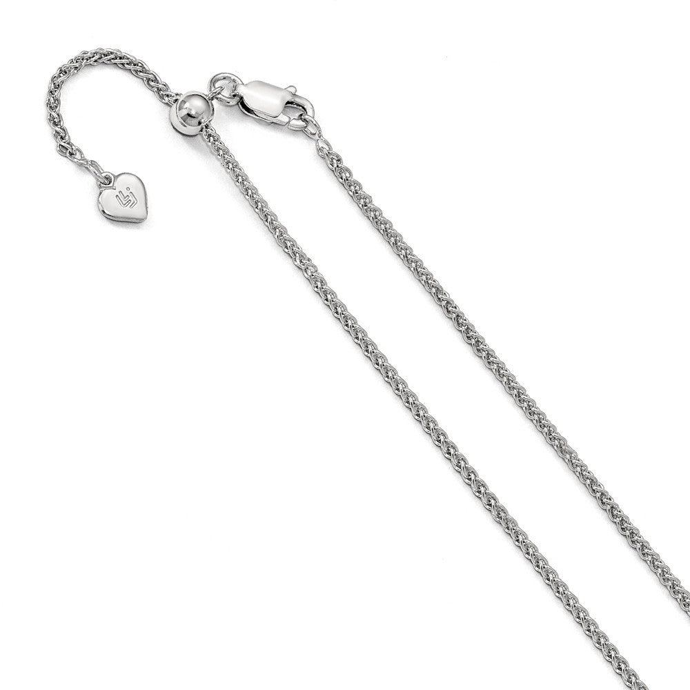 1.6mm Sterling Silver Adjustable Spiga Chain Necklace