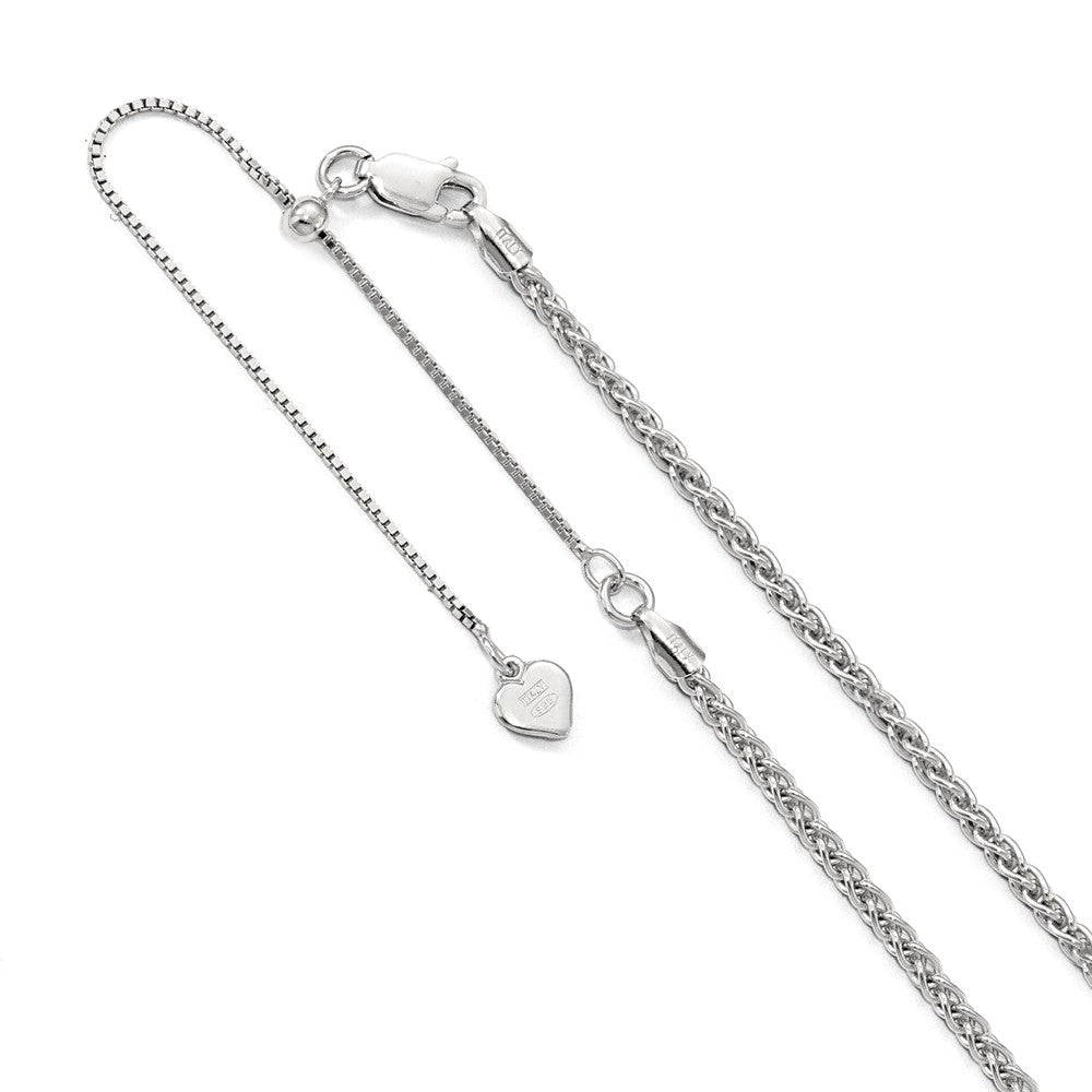 2.5mm Sterling Silver Adjustable Spiga Chain Necklace