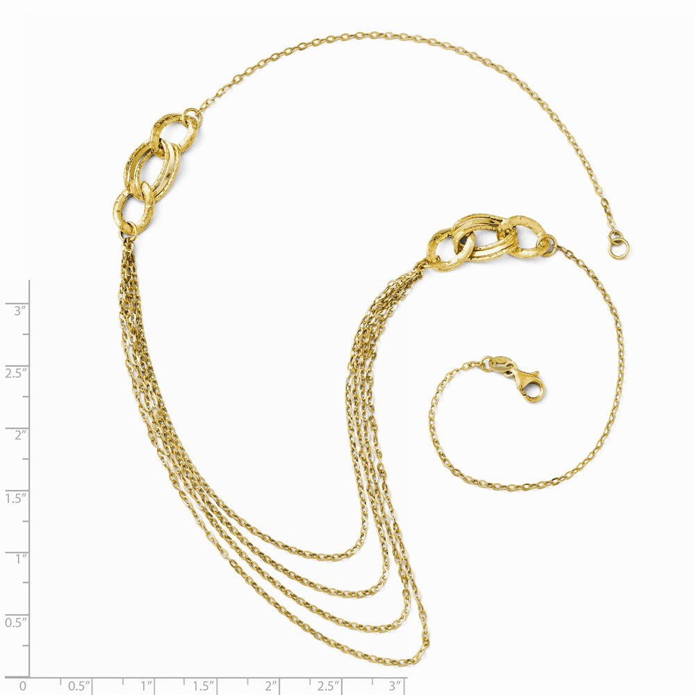 Alternate view of the 14k Yellow Gold Italian 4 Strand Cable Chain Necklace, 18 Inch by The Black Bow Jewelry Co.