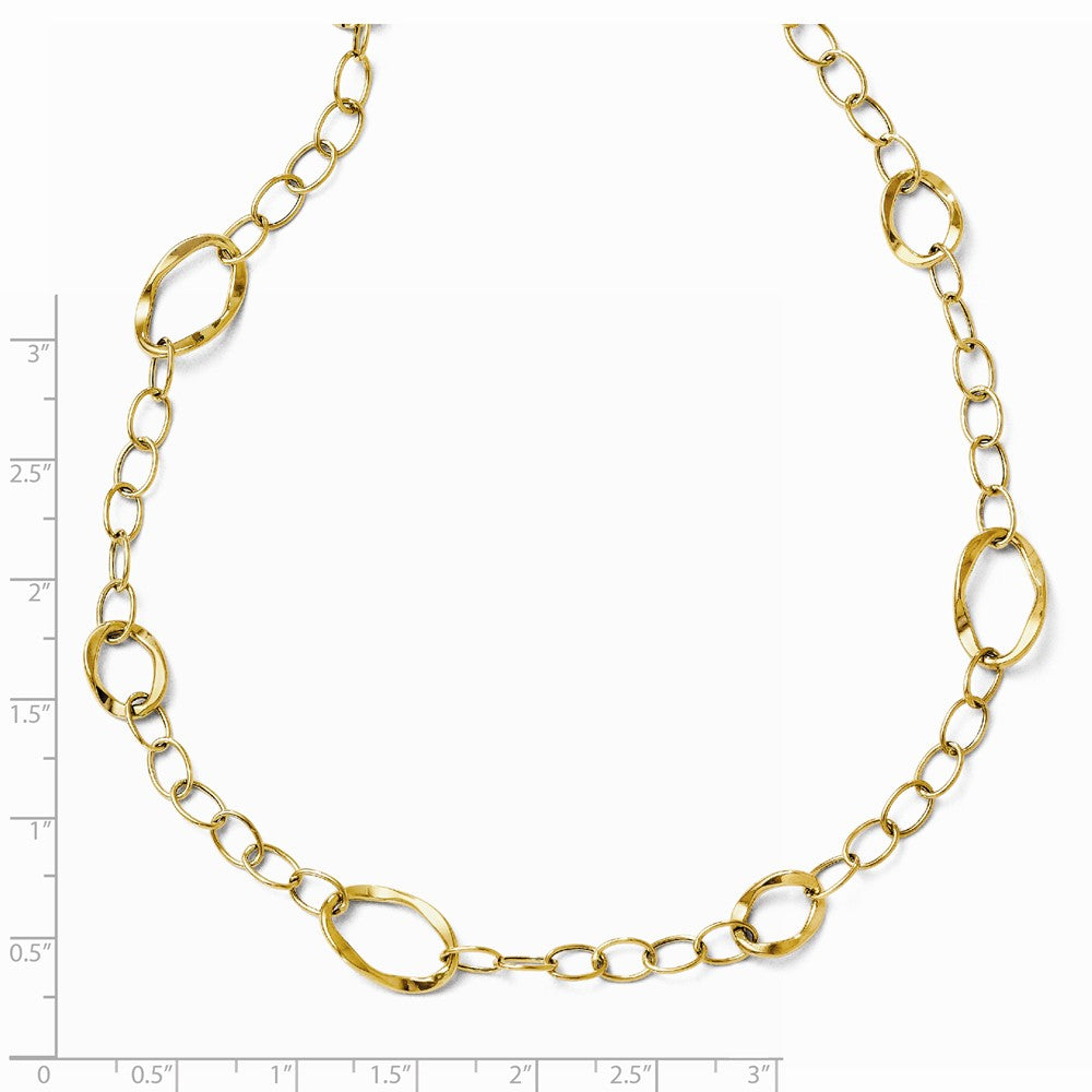 Alternate view of the 14k Yellow Gold Italian 10mm Open Link Necklace, 16-18 Inch by The Black Bow Jewelry Co.