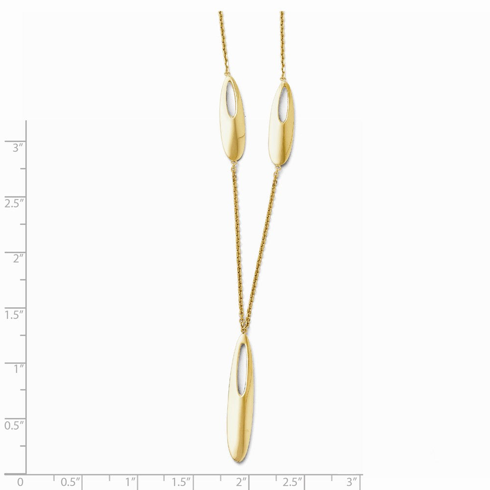 Alternate view of the 14k Yellow Gold Italian Polished Oval Links Necklace, 18 Inch by The Black Bow Jewelry Co.