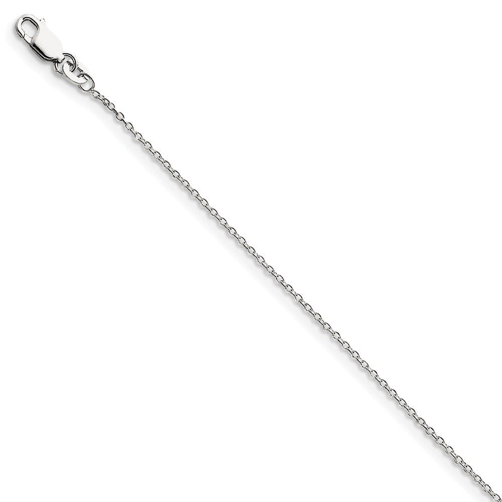 1.25mm Rhodium Plated Sterling Silver Cable Chain Necklace, 18-20 Inch, Item C9456 by The Black Bow Jewelry Co.