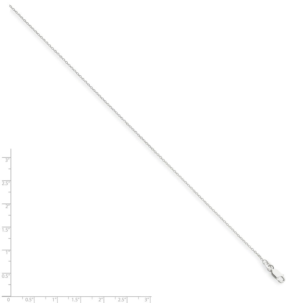 Alternate view of the 1.25mm Rhodium Plated Sterling Silver Cable Chain Necklace, 18-20 Inch by The Black Bow Jewelry Co.