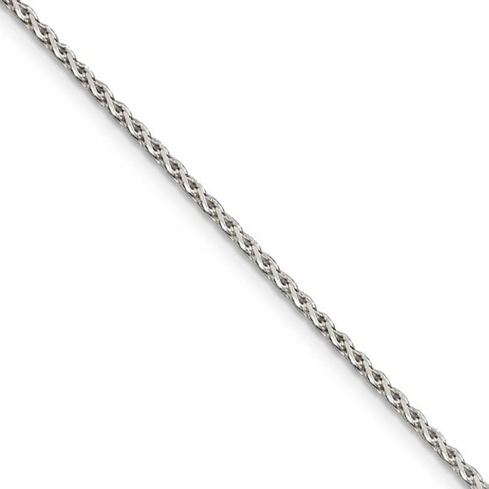 1.5mm Rhodium Plated Sterling Silver Spiga Chain Necklace, 18-20 Inch, Item C9459 by The Black Bow Jewelry Co.
