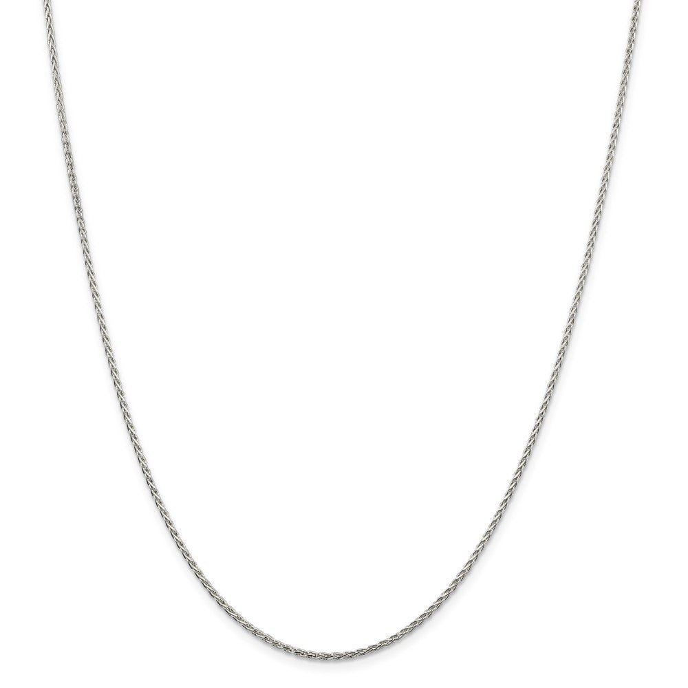 Alternate view of the 1.5mm Rhodium Plated Sterling Silver Spiga Chain Necklace, 18-20 Inch by The Black Bow Jewelry Co.