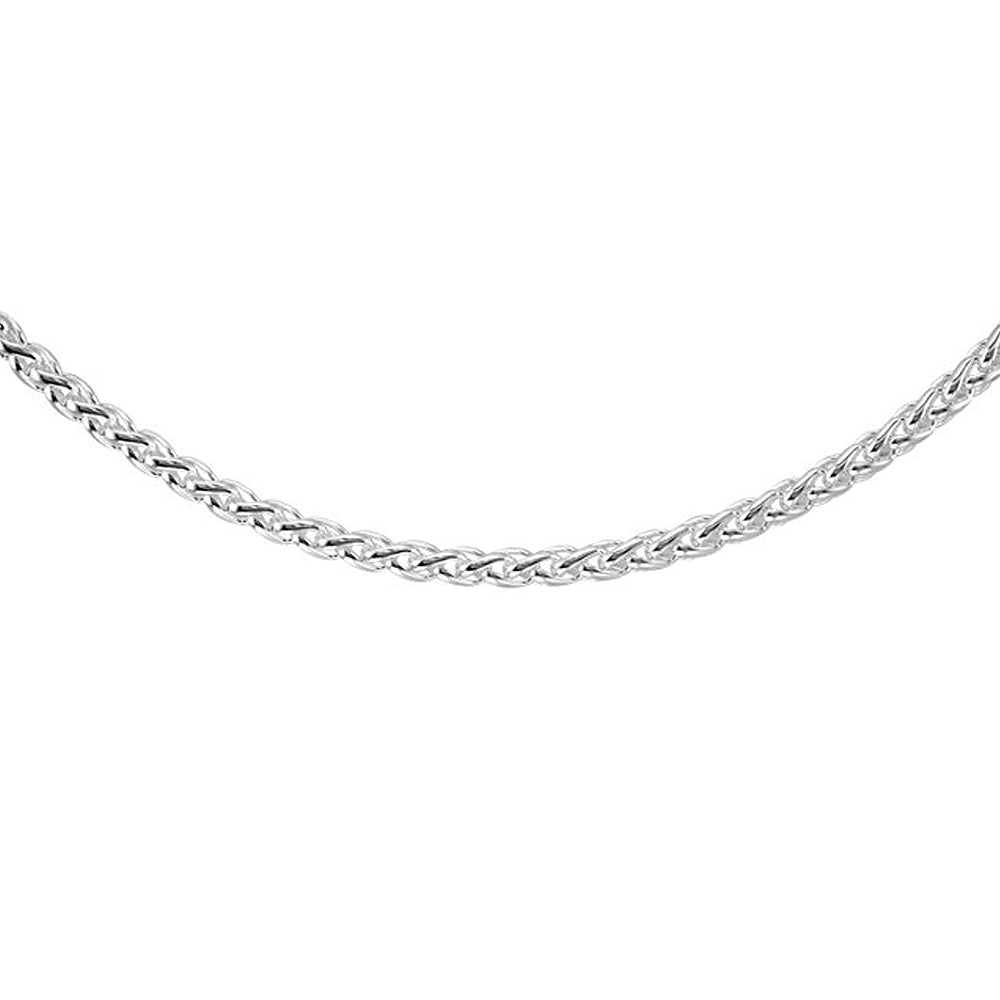 Alternate view of the 6mm Sterling Silver Solid Wheat Chain Necklace by The Black Bow Jewelry Co.