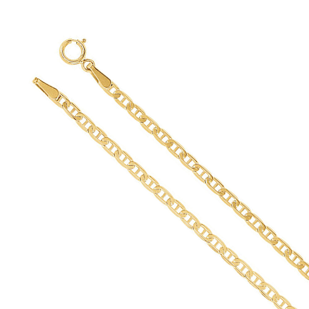 2.25mm 14k Yellow Gold Solid Anchor Chain Necklace, Item C9496 by The Black Bow Jewelry Co.