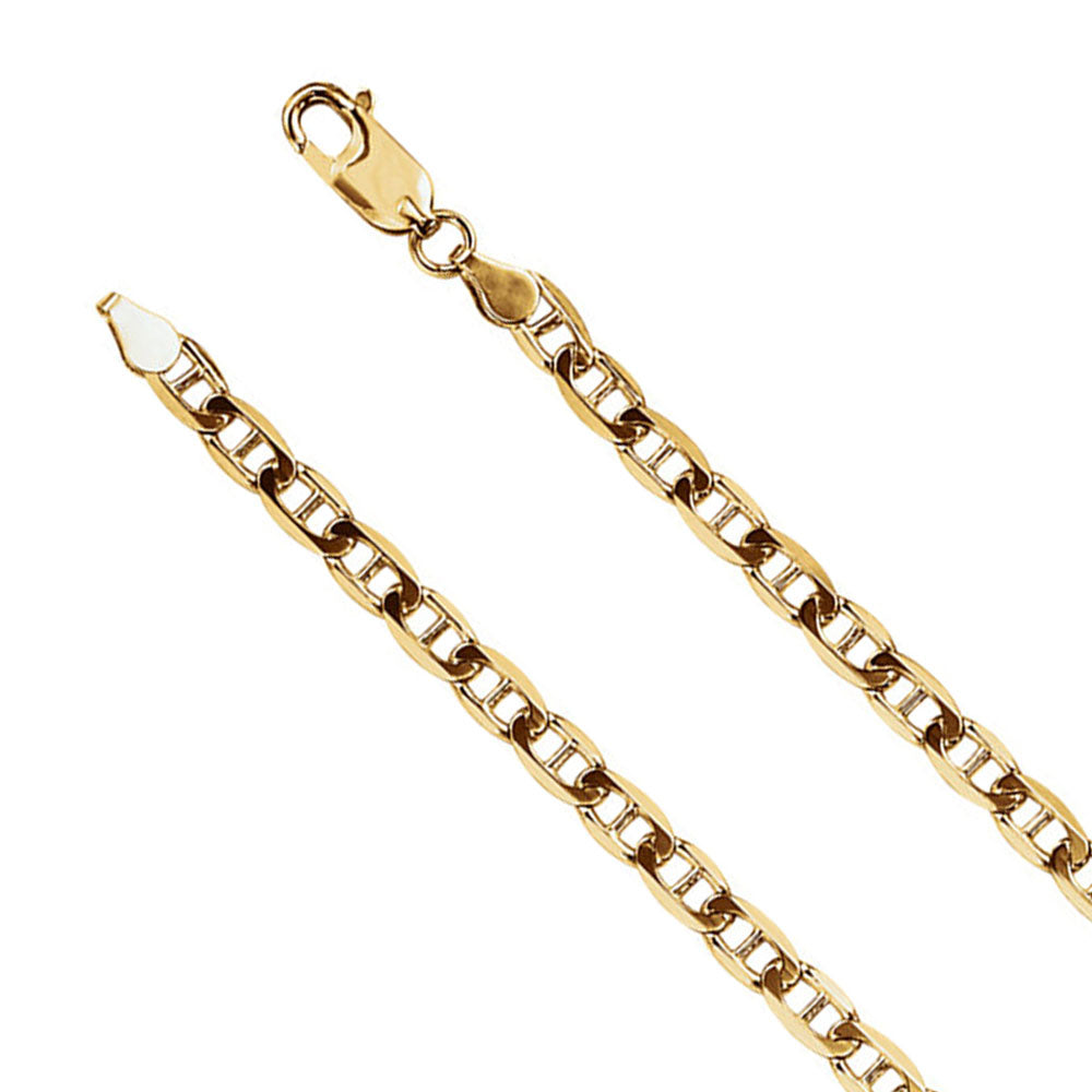 4.5mm 14k Yellow Gold Solid Anchor Chain Necklace, Item C9499 by The Black Bow Jewelry Co.