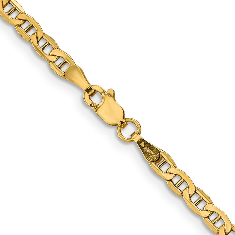 3.2mm 14K Yellow Gold Hollow Anchor Chain Necklace - The Black Bow