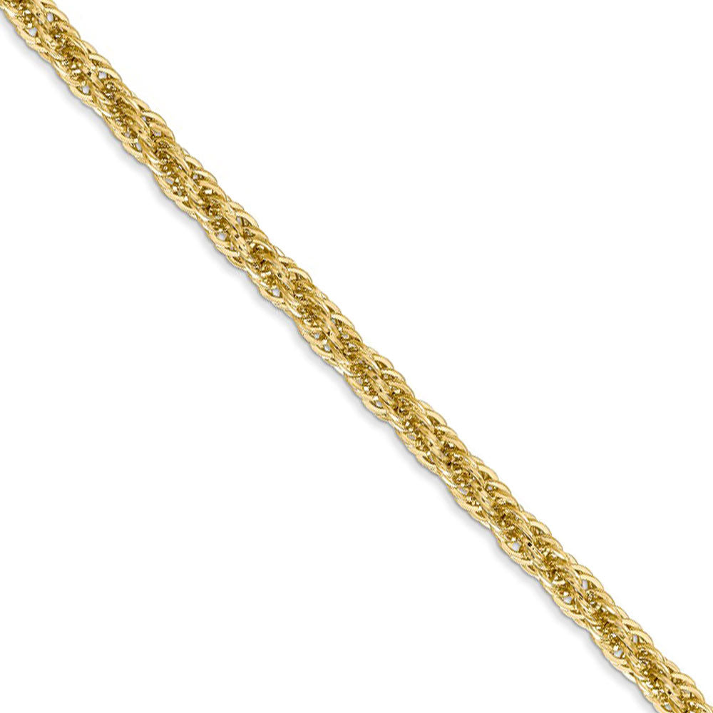 3.3mm 14k Yellow Gold Diamond Cut Hollow Rope Chain Necklace