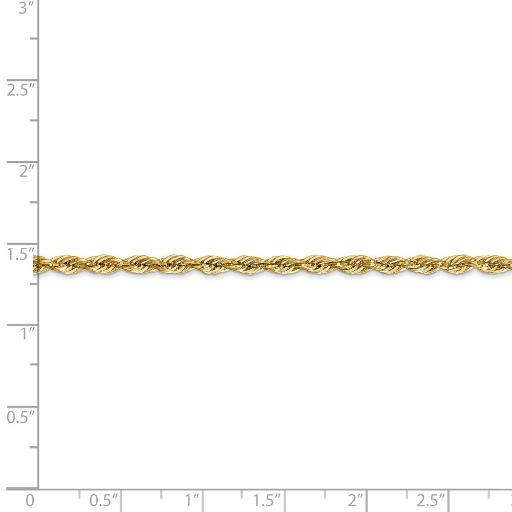 Alternate view of the 2.8mm 14k Yellow Gold Hollow Rope Chain Necklace by The Black Bow Jewelry Co.