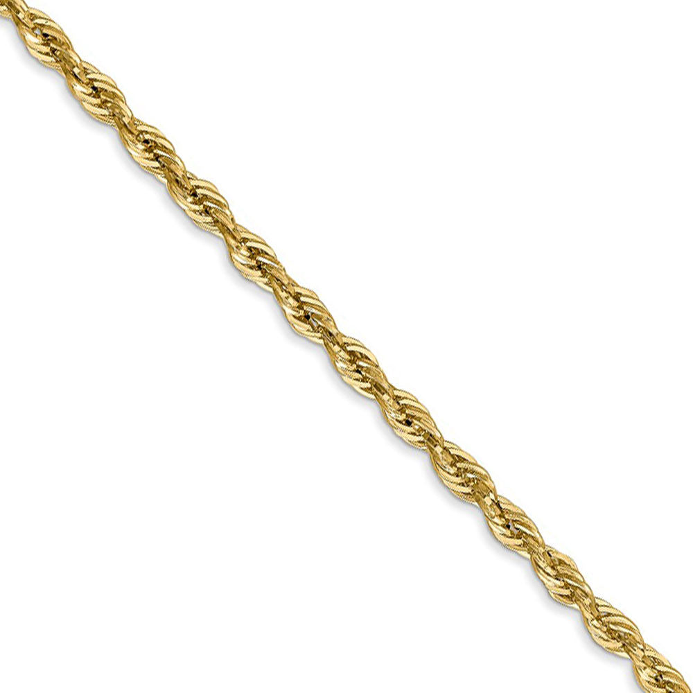 2.8mm 14k Yellow Gold Hollow Rope Chain Necklace