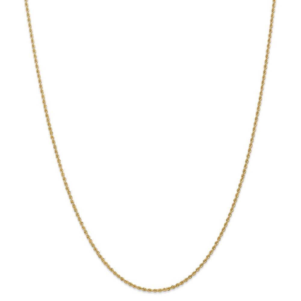 Alternate view of the 1.5mm, 14k Yellow Gold Handmade Rope Chain Necklace by The Black Bow Jewelry Co.