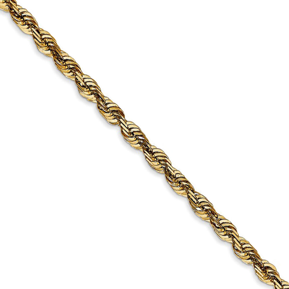 4mm 14k Yellow Gold Diamond Cut Light Rope Chain Necklace