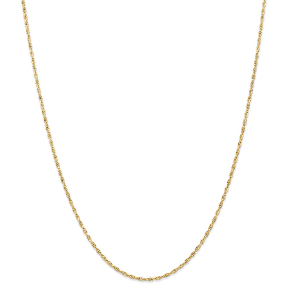Alternate view of the 1.55mm, 14k Yellow Gold, Solid Cable Rope Chain Necklace by The Black Bow Jewelry Co.