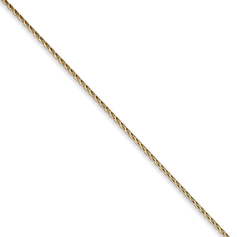 0.7mm 14k Yellow Gold Solid Round Parisian Wheat Chain Necklace