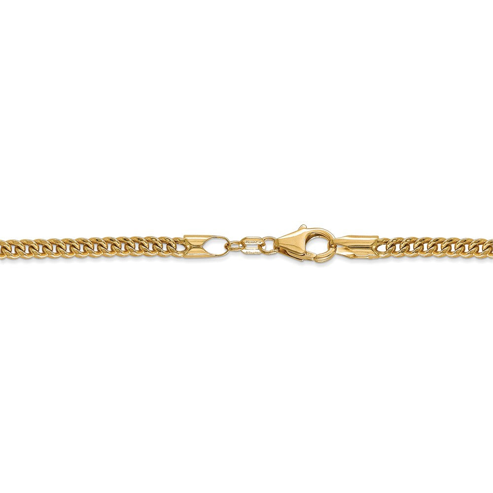 Alternate view of the 3mm 14k Yellow Gold Hollow Franco Chain Necklace by The Black Bow Jewelry Co.