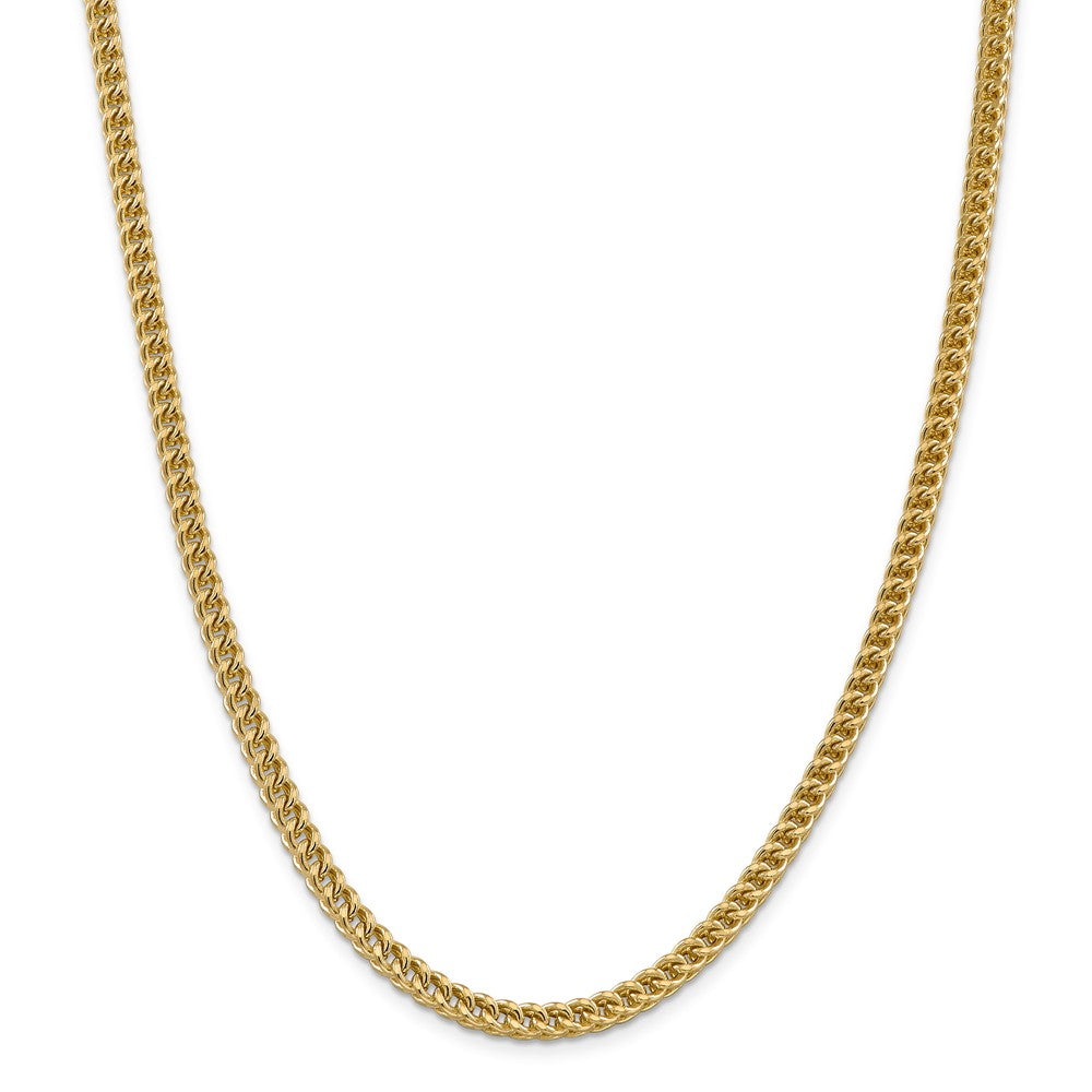 Alternate view of the 4.5mm 14k Yellow Gold Hollow Franco Chain Necklace by The Black Bow Jewelry Co.