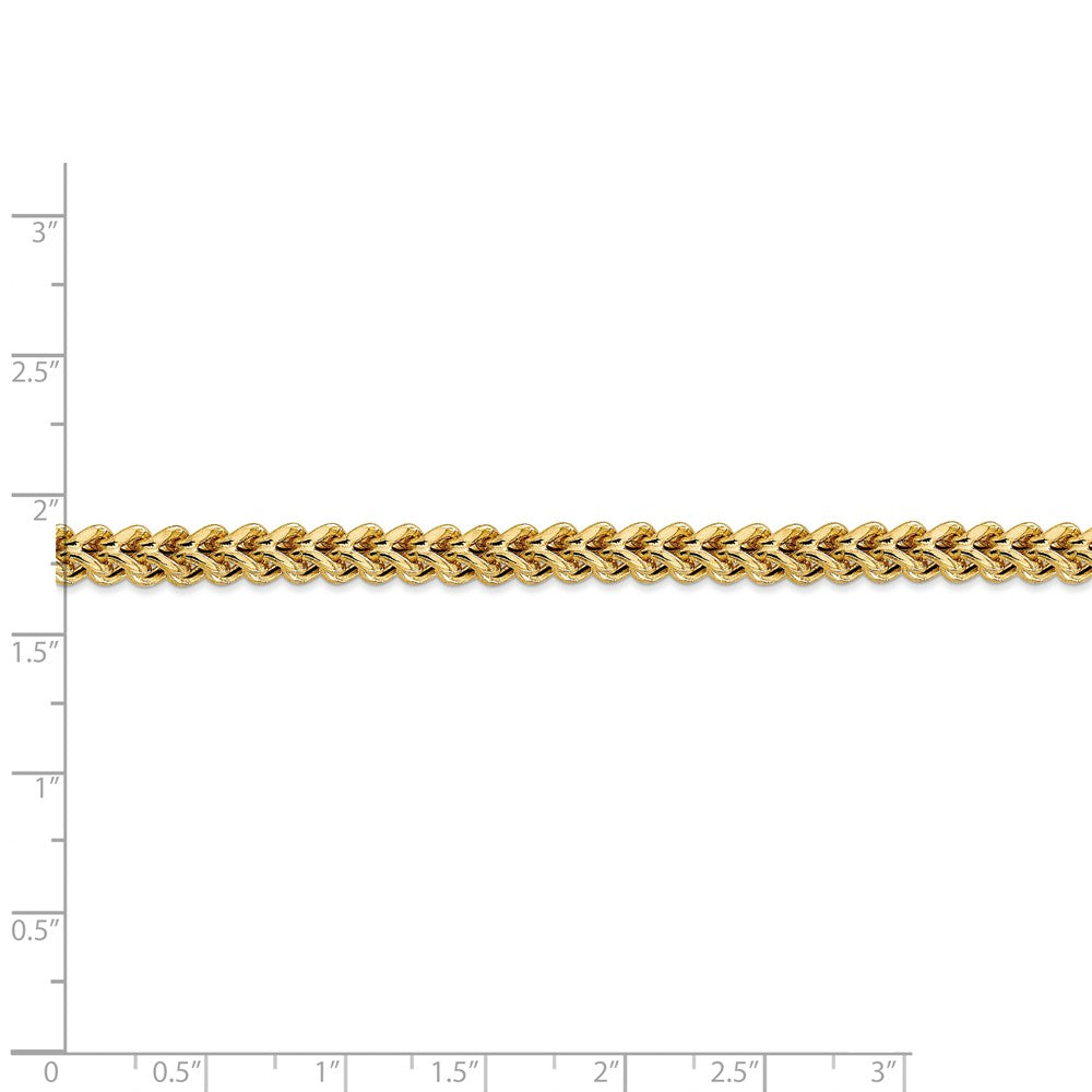 Alternate view of the 4.5mm 14k Yellow Gold Hollow Franco Chain Necklace by The Black Bow Jewelry Co.