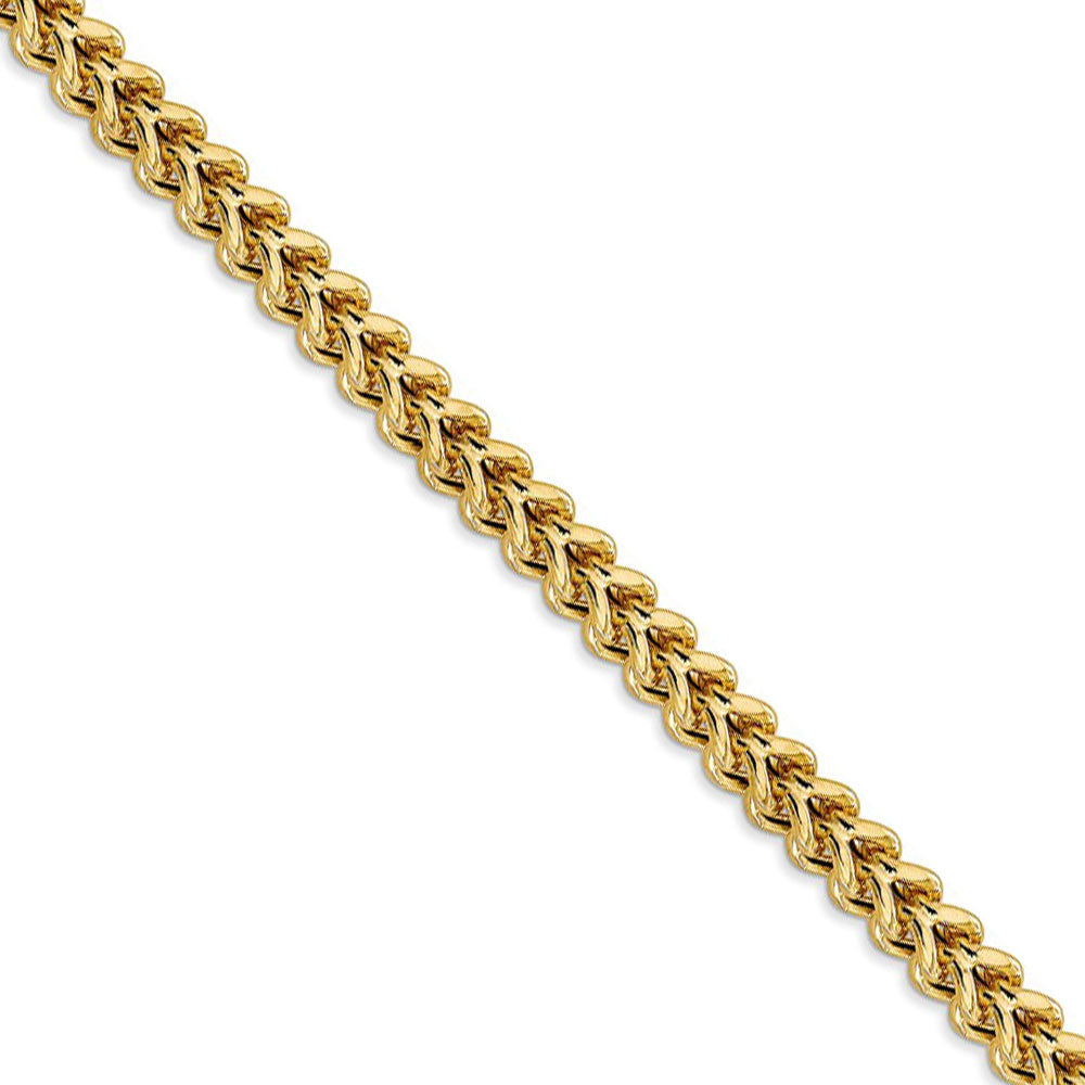 4.5mm 14k Yellow Gold Hollow Franco Chain Necklace