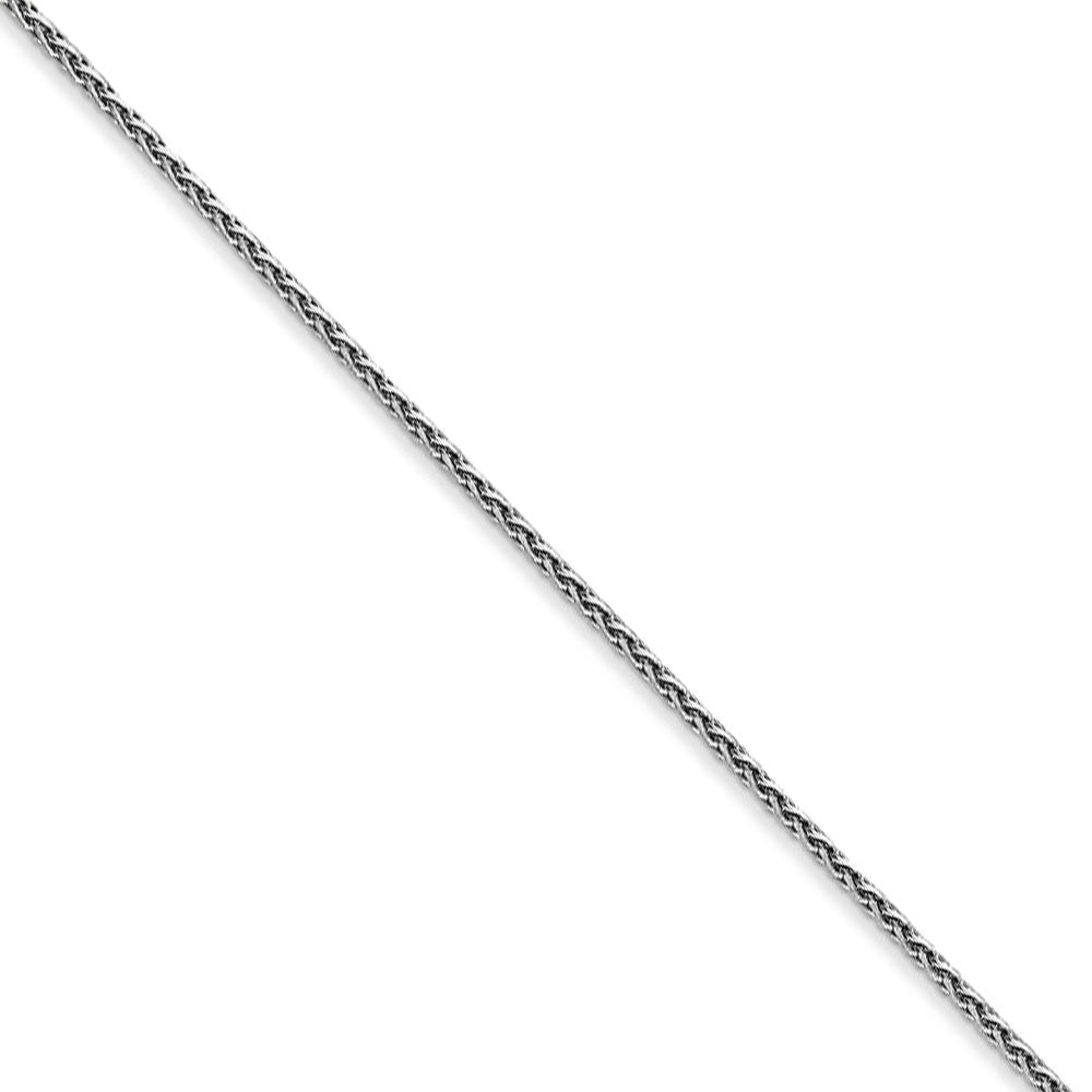 1mm 14k White Gold Diamond Cut Round Wheat Chain Necklace