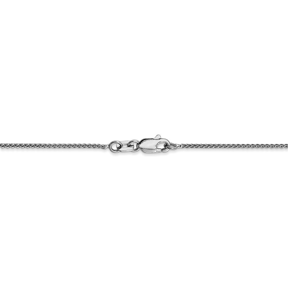 Alternate view of the 1mm 14k White Gold Solid Spiga Pendant Chain Necklace by The Black Bow Jewelry Co.