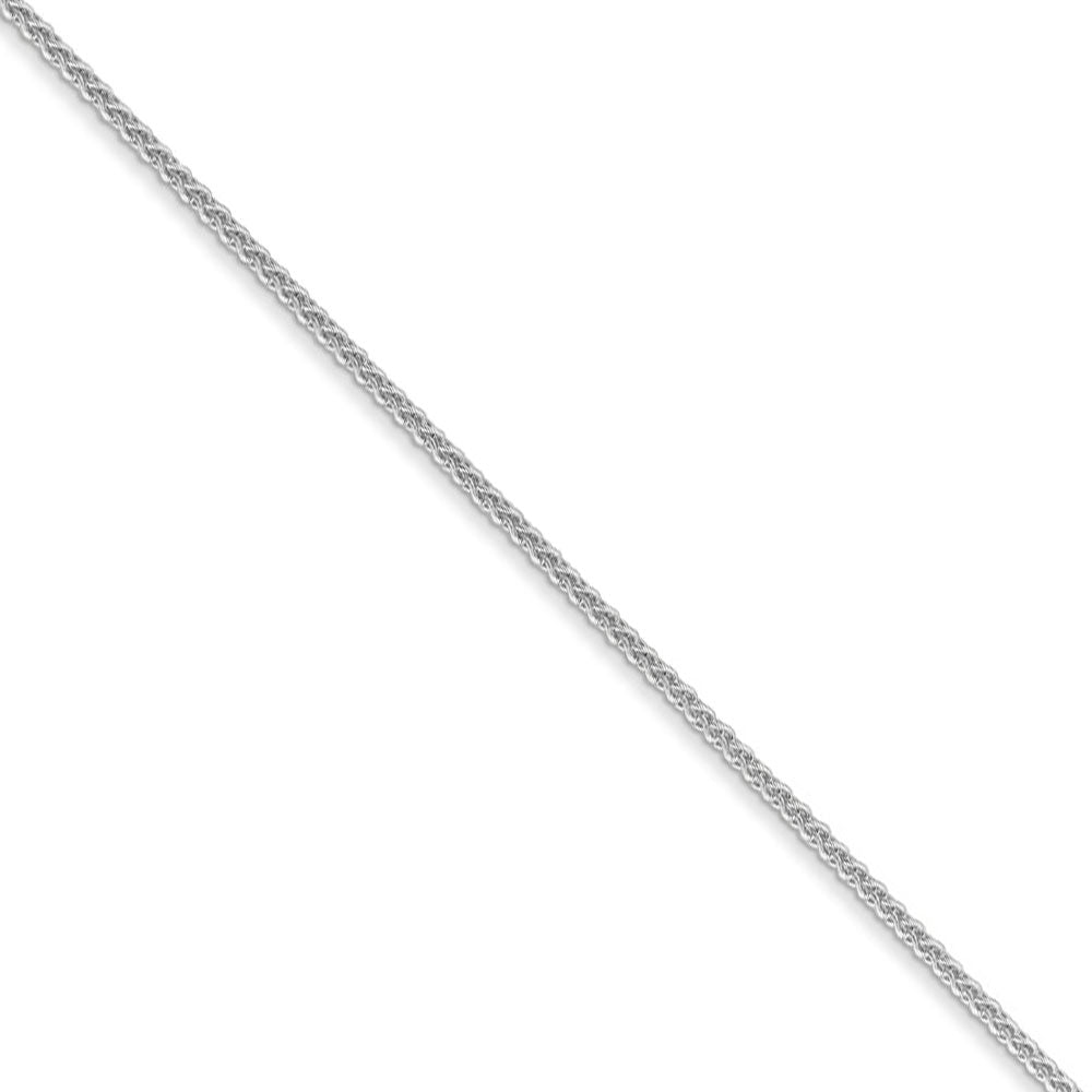1mm 14k White Gold Solid Spiga Pendant Chain Necklace