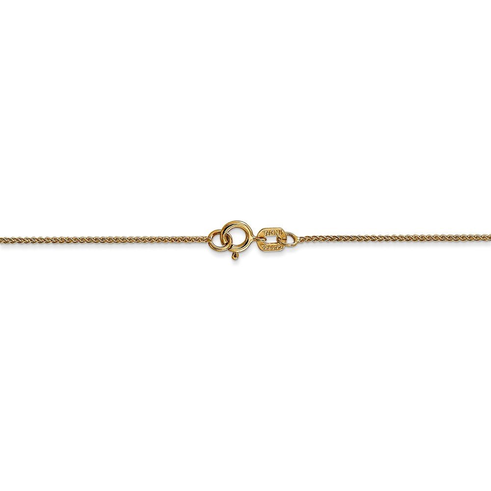 Alternate view of the 0.8mm 14k Yellow Gold Spiga Pendant Chain Necklace by The Black Bow Jewelry Co.