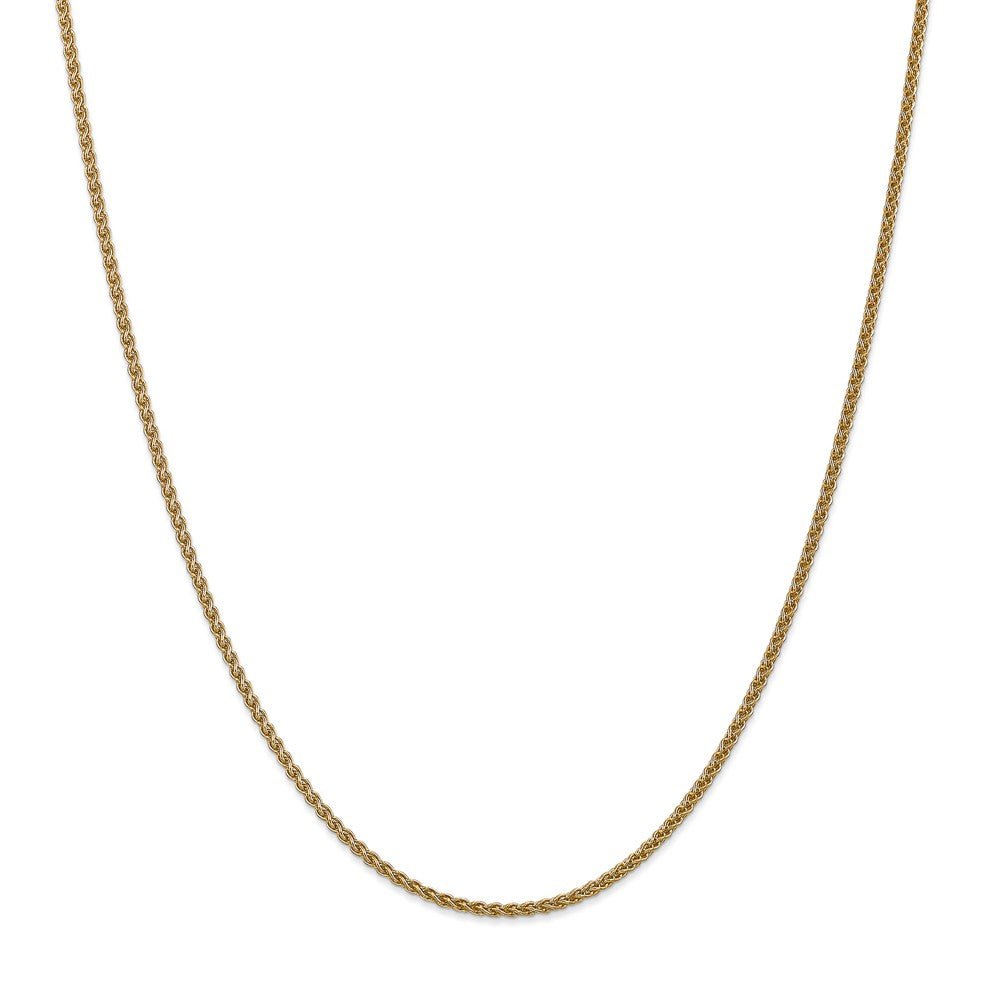 Alternate view of the 1.1mm 14k Yellow Gold Spiga Pendant Chain Necklace by The Black Bow Jewelry Co.
