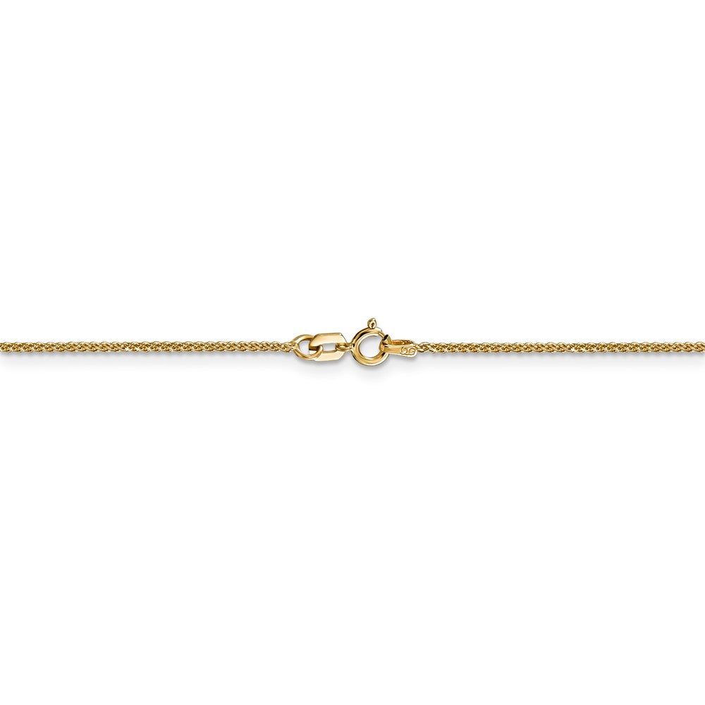 Alternate view of the 1mm 14k Yellow Gold Diamond Cut Solid Spiga Chain Necklace by The Black Bow Jewelry Co.