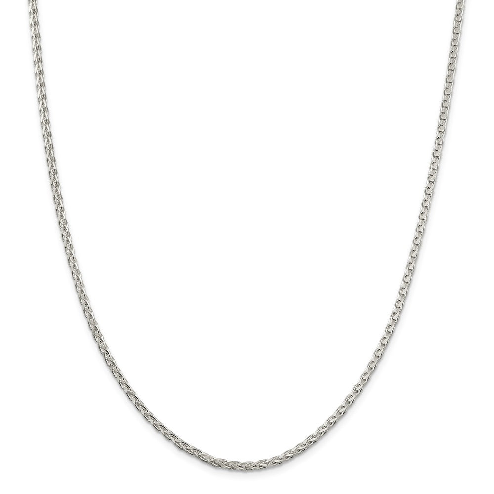 Alternate view of the 2.75mm Sterling Silver Diamond Cut Solid Spiga Chain Necklace by The Black Bow Jewelry Co.