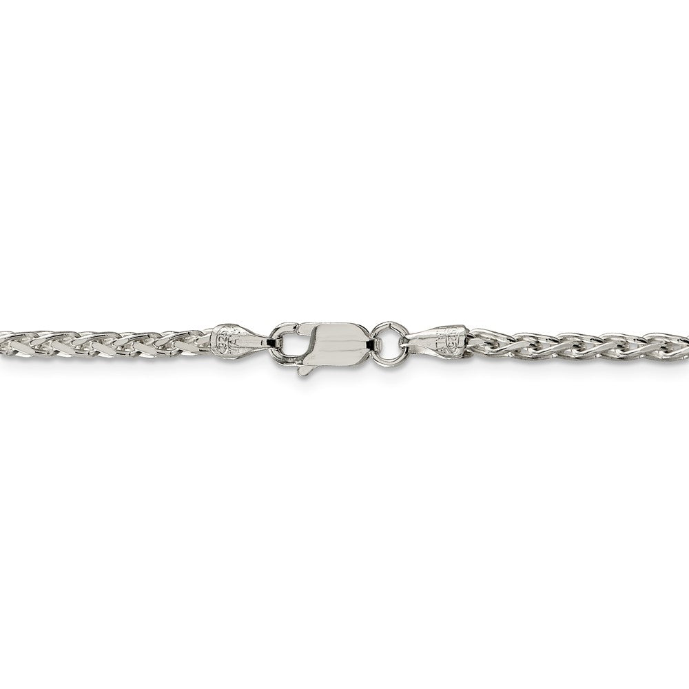 Alternate view of the 2.75mm Sterling Silver Diamond Cut Solid Spiga Chain Necklace by The Black Bow Jewelry Co.