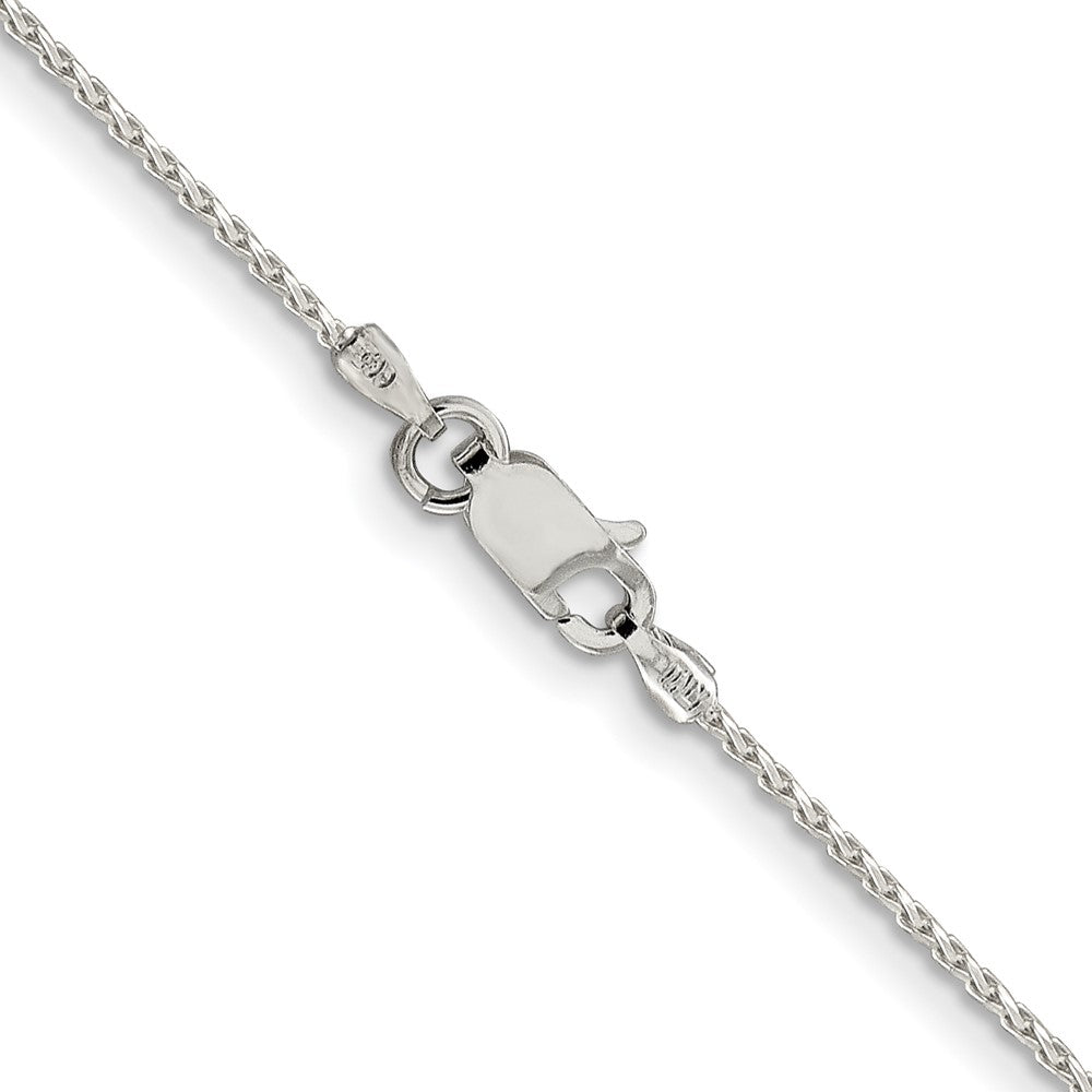 Alternate view of the 1.25mm Sterling Silver Diamond Cut Solid Round Spiga Chain Necklace by The Black Bow Jewelry Co.