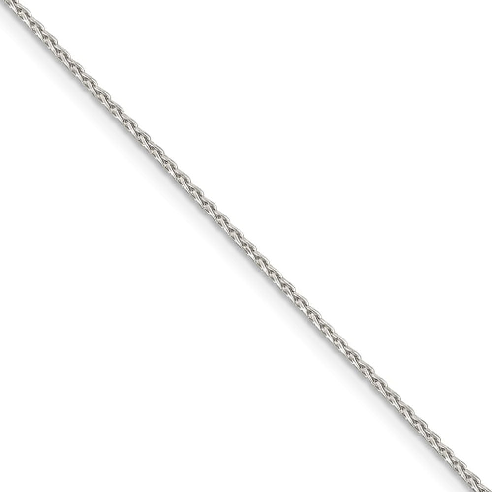 1.25mm Sterling Silver Diamond Cut Solid Round Spiga Chain Necklace