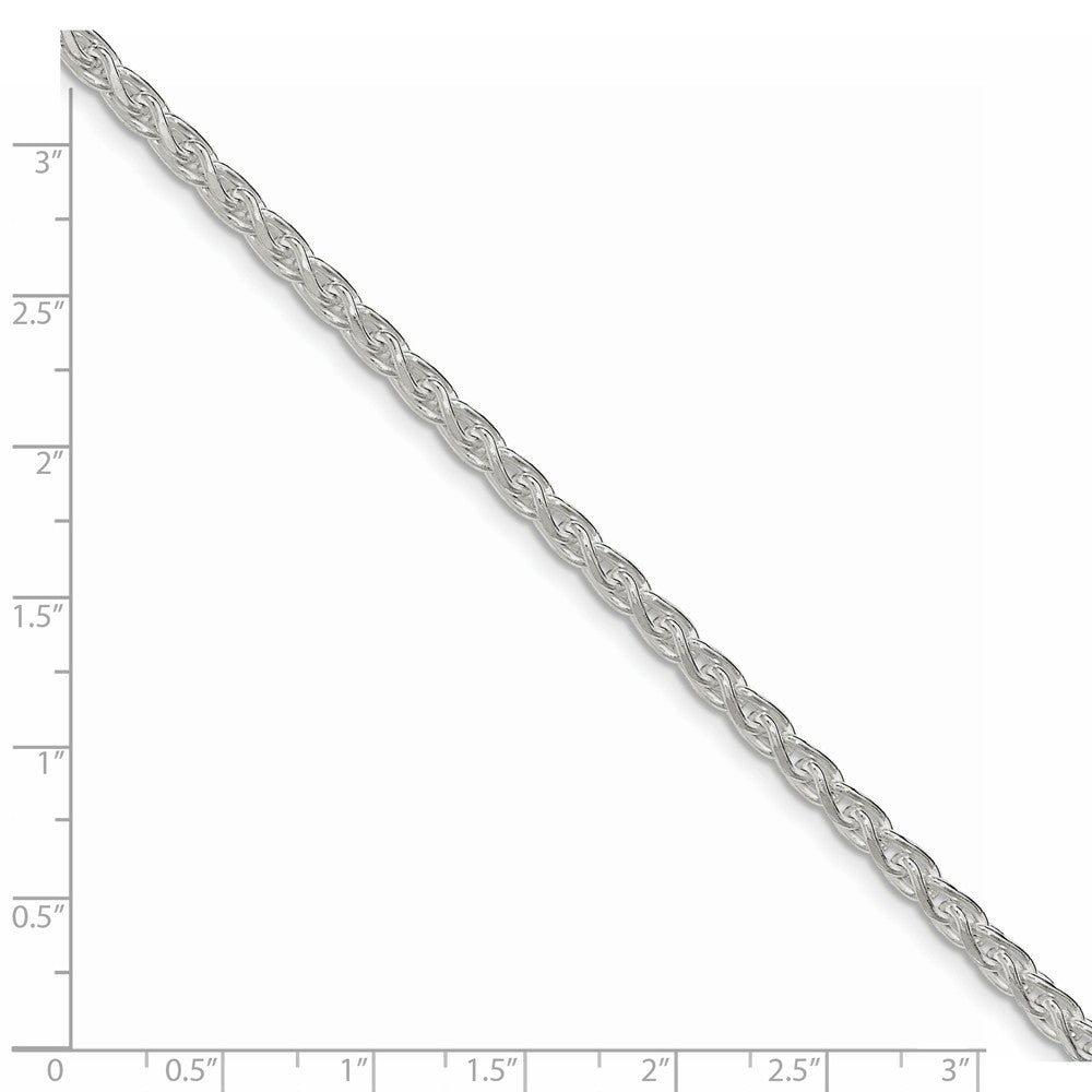 Alternate view of the 3.5mm Sterling Silver Diamond Cut Solid Round Spiga Chain Necklace by The Black Bow Jewelry Co.