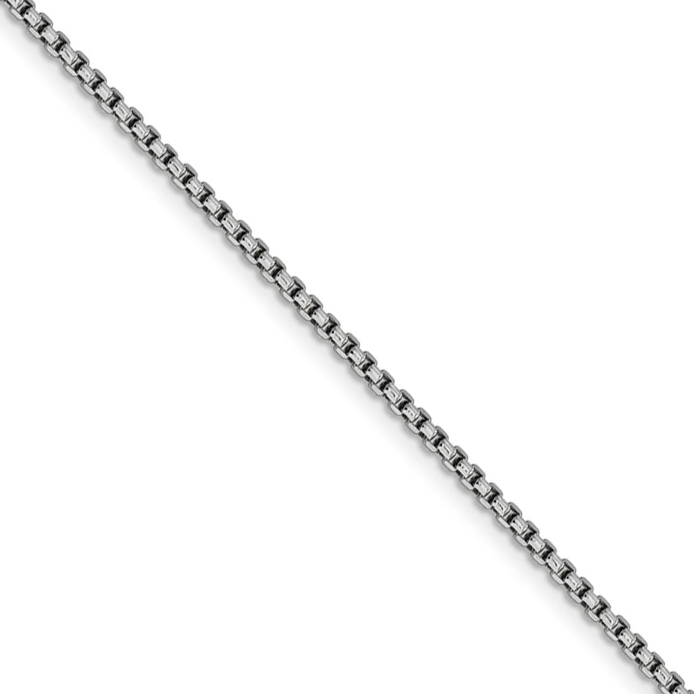 1.75mm 14k White Gold Hollow Round Box Chain Necklace, Item C9551 by The Black Bow Jewelry Co.
