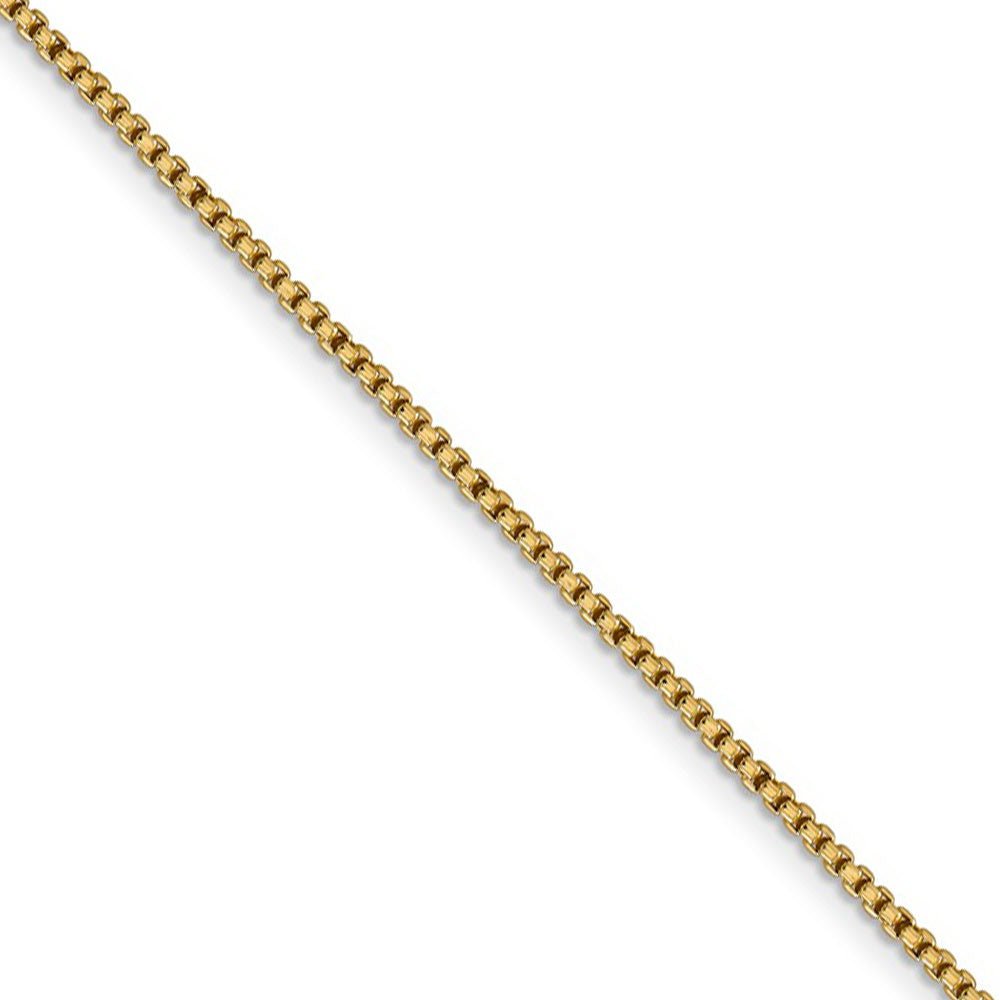 1.5mm 14k Yellow Gold Hollow Round Box Chain Necklace